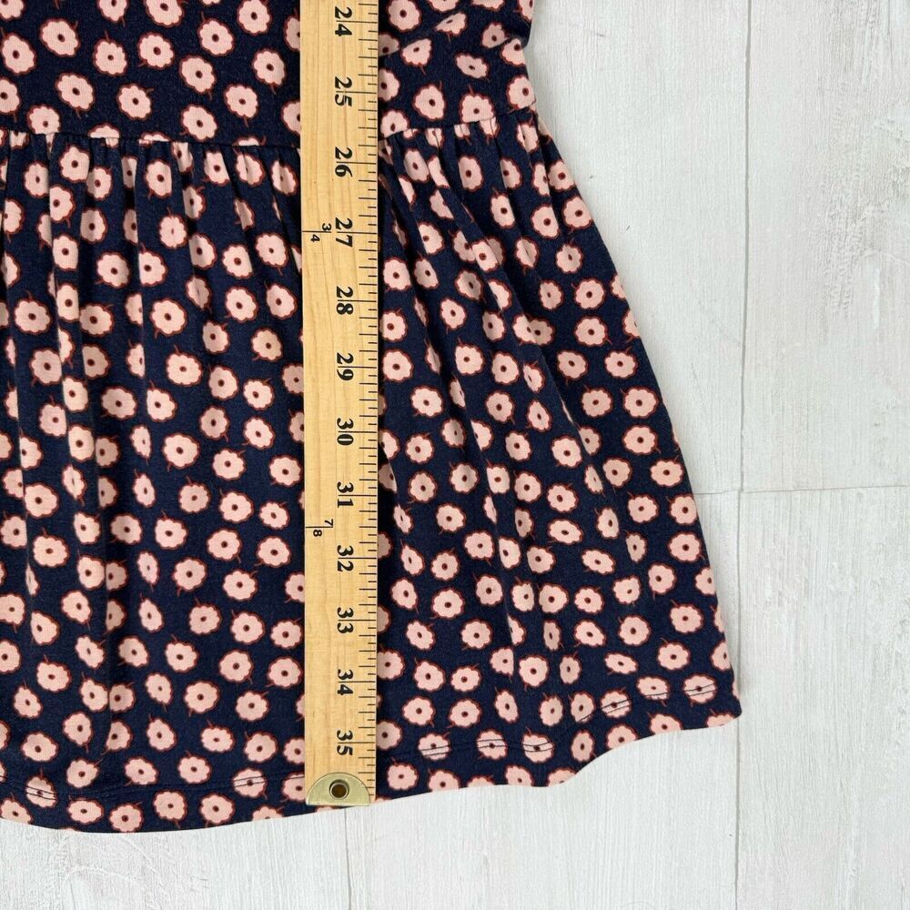 Boden Selena Jersey Knit Dress Size US 6R Floral Navy Keyhole Neck Peplum Hem - Picture 14 of 16